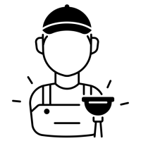 pictogramme d'un plombier