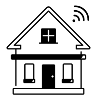 pictogramme d'une maison connectée