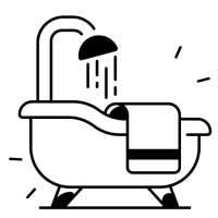 pictogramme d'une baignoire