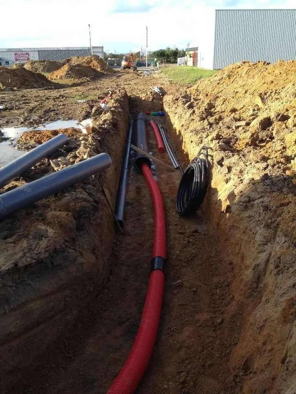 installation des canalisations en extérieur